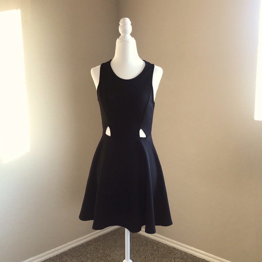 flirty black skater dress
